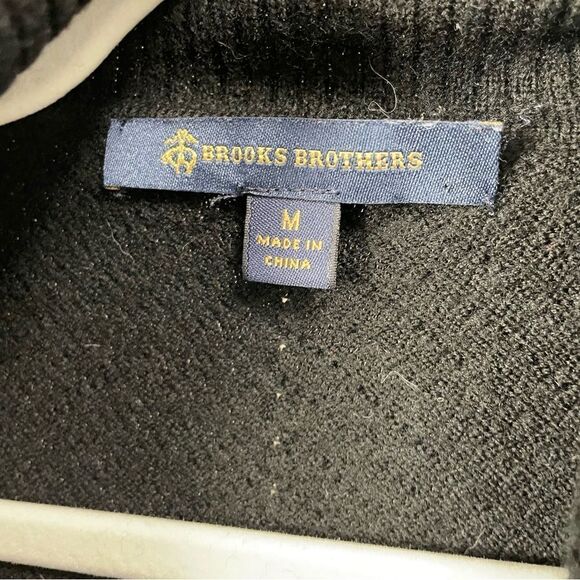 [M] Brooks Brothers 100% Merino Wool Blend Black Knit Cardigan Women’s - Picture 7 of 7
